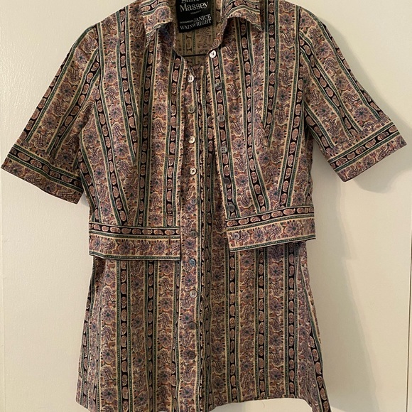 Vintage skirt and top set. Small size, flower pattern - Picture 3 of 9